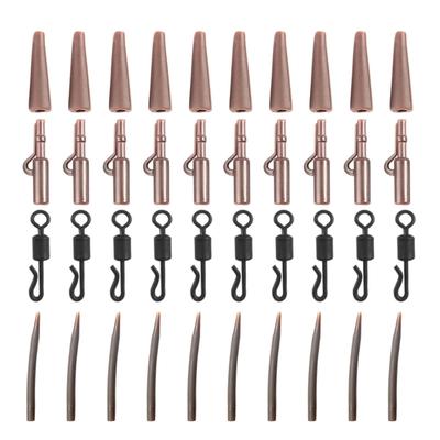 40pcs/Lot Fishing Tackle Leads Clip Fast Change Swivels Tail Rubber Anti Entanglement Sleeves for Rigs Fishing Gear