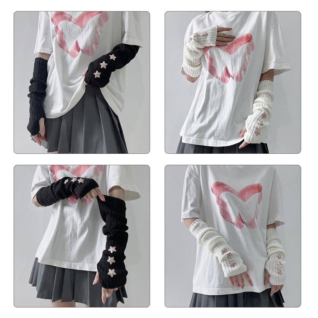 2000s Arm Sleeves for Theme Party Subculture Knitting Arm Gloves Night Club JK Style Arm Gloves Teens Fashion Arm Cover