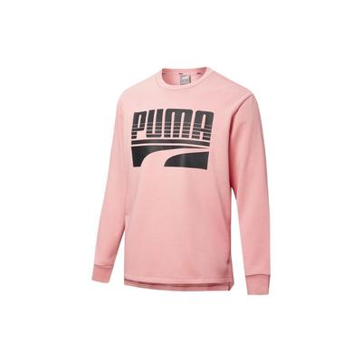 Puma Alphabet-Print Lockeres Rundhals-Sweatshirt Herren Tops Bridal-Pink 580905-14