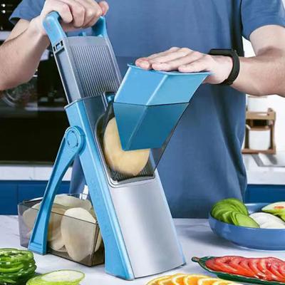 Veggie Chopper Built-in Blade Design Food Slicer Stainless Steel Potato Slicer with Thickness Adjuster Kitchen Cutter Tools