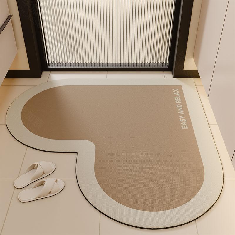 

Коврик для ванной в форме сердца, абсорбирующий коврик из диатомовой грязи, придверный коврик для ванной, нескользящий ковер для ванной и туалета 50X80cm 19.7X31.5in