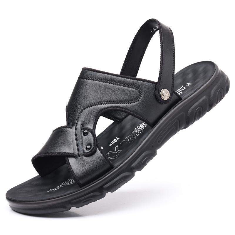 Fashion2024 Men's Fashion Handmade Sandals Leather Sandal for Man Comfortable and Durable Summer Outddoor Shoes Big Size 38-48