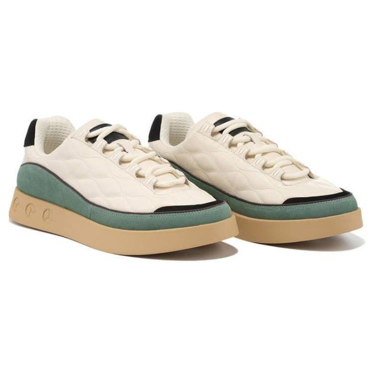 Li-Ning 1990 Classic Series Comfortable Durable Lightweight Low-Top Sneakers Men Sneakers Beige Black Green ALHT073-4