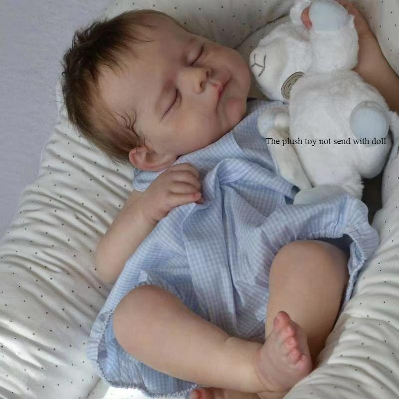 50cm Reborn Baby Dolls Realistic Soft Touch Cloth Body Full Vinyl Optional Newborn Dolls Rooted Hair Cute Cuddly Simulation Doll Kids Education Toys