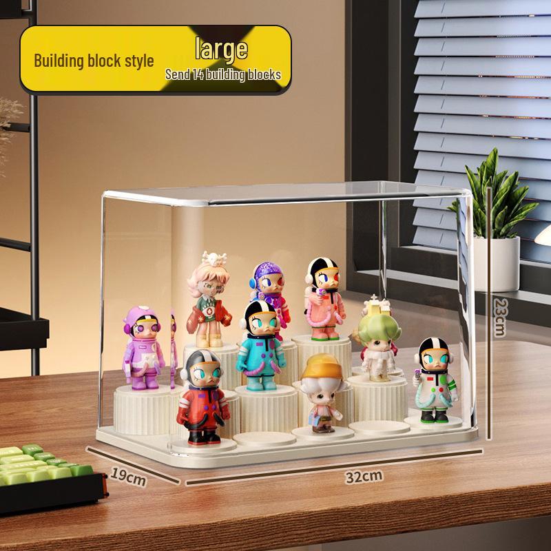 Прозрачная акриловая подставка для фигурок и конструкторов — пылезащитная и прозрачная.