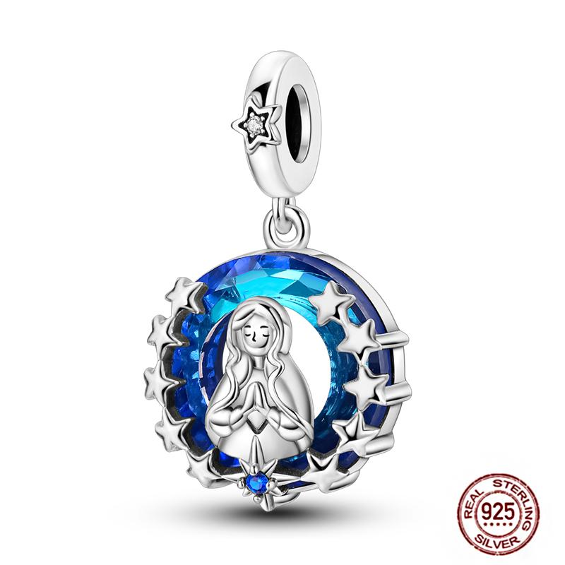 Blue Series Charms Plata Copper Evil Eye Moon Airplane Dolphin Sea Turtle Love Mini Beads For Bracelet Diy Jewelry