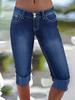 Leggings en Denim pour Femmes à la Mode Shorts d'Été Jeans Bleus