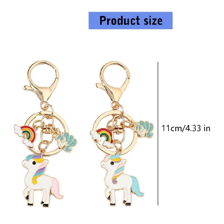 Horse Keychain with Rainbow Finish for Automobile Key Enhancement Bag Decoration and Personalize Styles