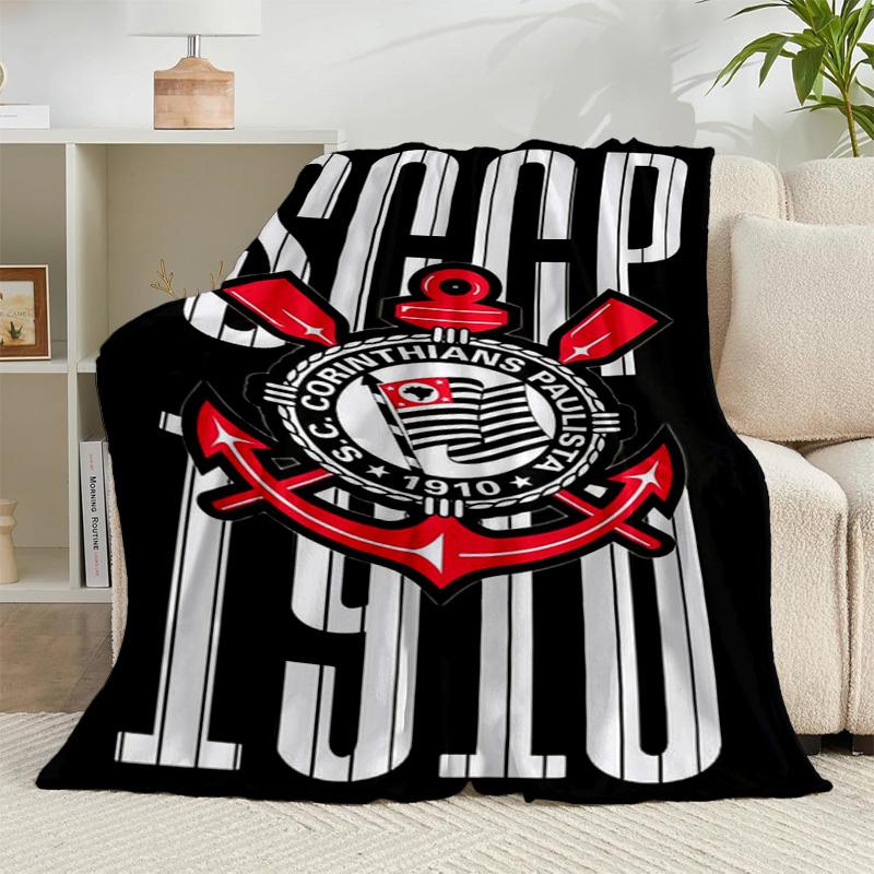 1PC Football Club Emblem Flannel Blanket Gift, Suitable for Both Men And Women, Soft Ideal for Beds And Sofa, Birthday Or Christmas Gift