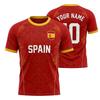 Spain Red Soccer Jersey Custom Personalized Name Number Quick Dry Sport T Shirt Football Match Training Uniform For Men Women