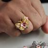 Fashion Butterfly Adjustable Rings Opening Rings Flower Finger Open Rings Alloy Texture Suitable for Various Occasion