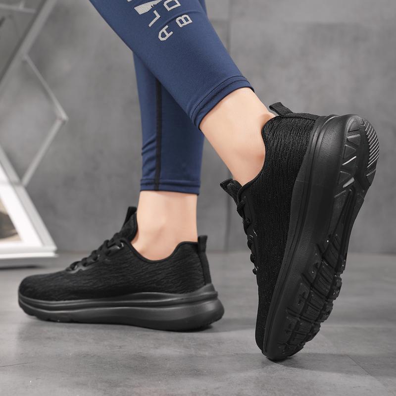 White Women Lightweight Sneakers Outdoor Running Sport Shoes Female Mesh Breathable Trainning Shoes White Flat Walking Shoes 44