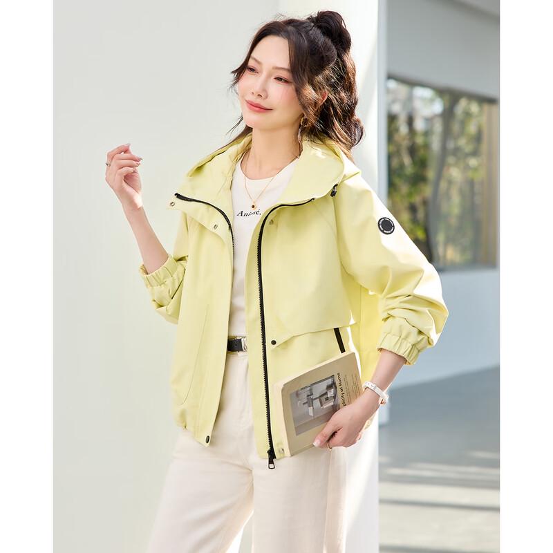 TERRE BLEUE Women's Hooded Windbreaker Jacket