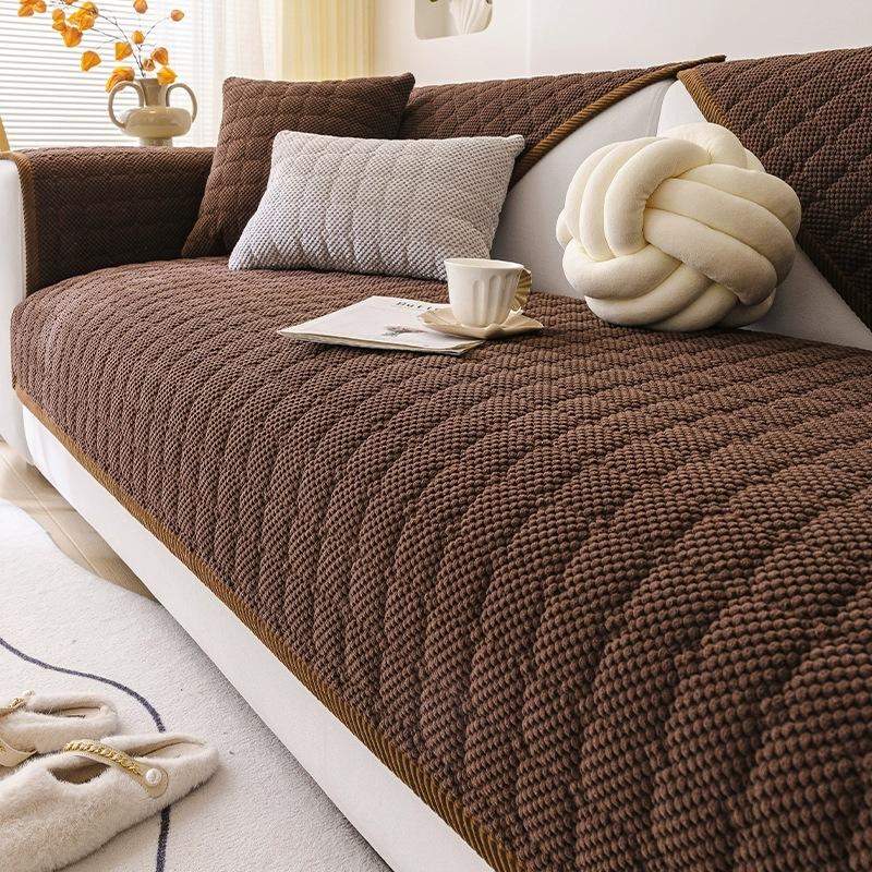 Corduroy Sofa Cushion Four Seasons Universal Quilted Seat Cushion  New Simple Non-Slip Sofa Cover Cover Cloth Towel