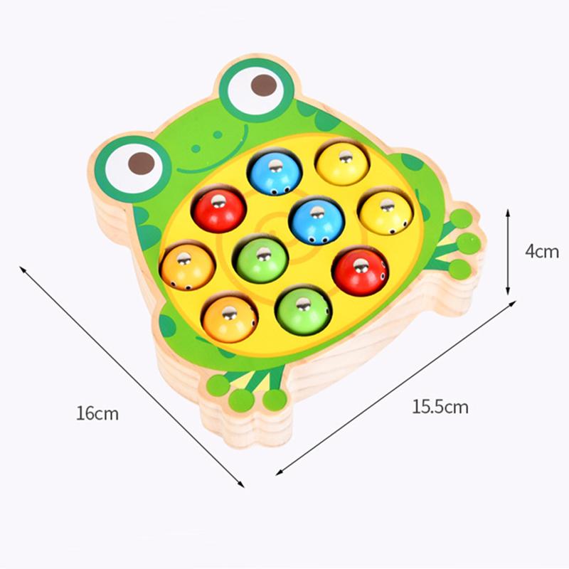 Wooden Toy Magnetic Fishing Toy Learning Fine Motor Skills Promote Parent Child Interaction Wooden Fishing Game For Boys Girls