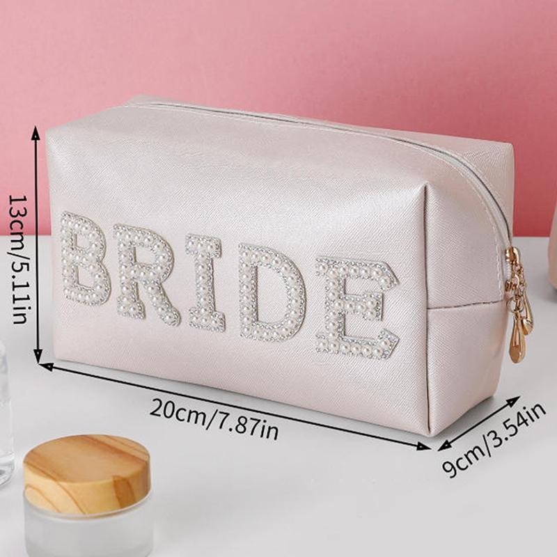 Bride To Be Pearl Makeup Bag Toiletry Pouch Sparkling Pearl Design Hen Party Bachelorette Wedding Gift Decor Supply