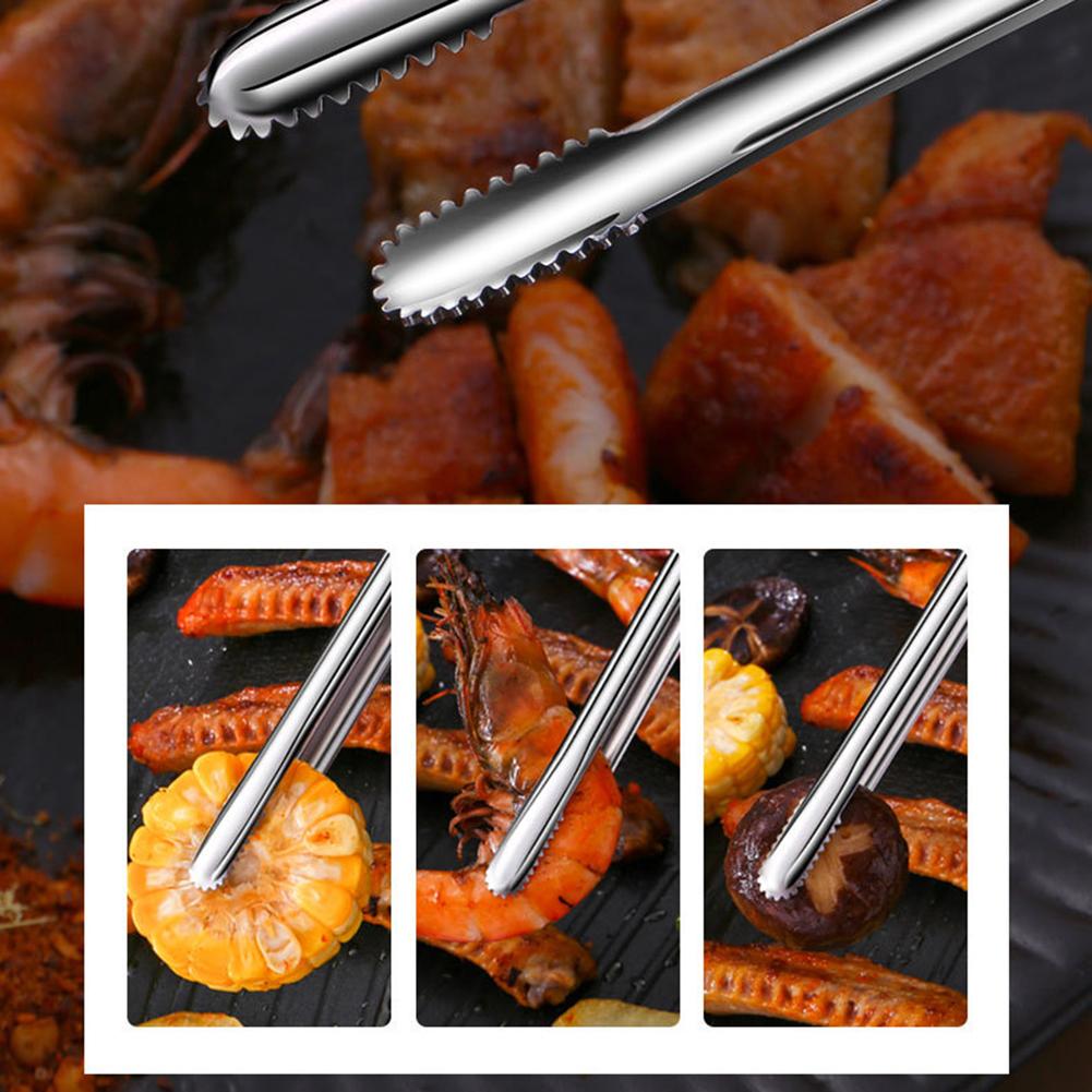 Food Tongs Stainless Steel Kitchen Tweezers Metal Serving Tongs Cooking Utensils for Salad Fish Steak Barbecue Buffet