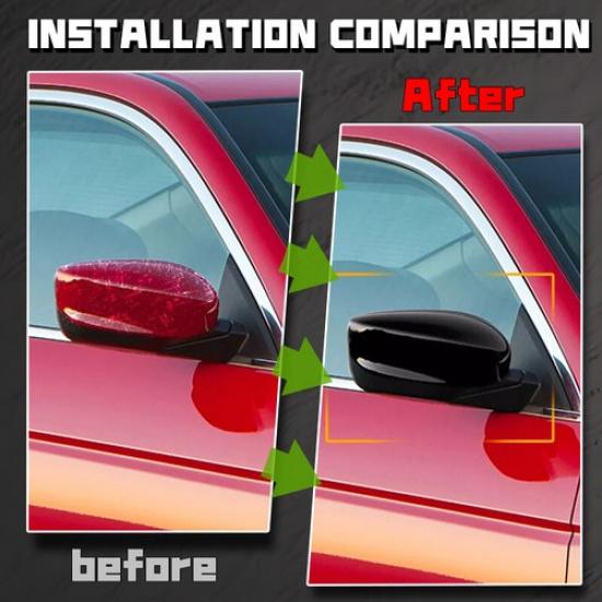 Passenger RH Side Gloss Black Rearview Mirror Cover Caps For Honda Accord 08-13