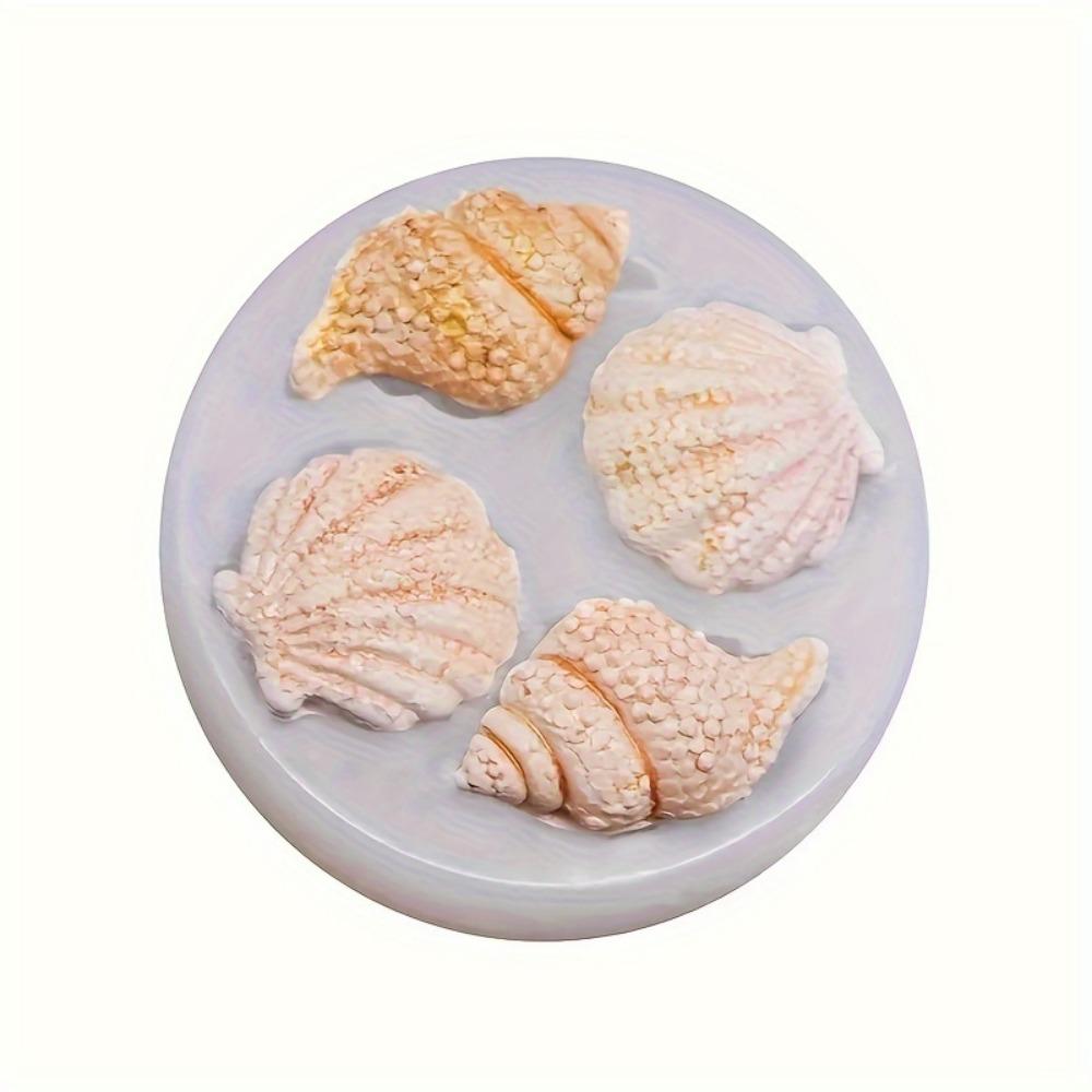 1pc Intricate Seashell & Conch Shape Silicone Mold - Perfect for DIY Crafts, Resin & Baking with Detailed Leaf Patterns and Textured Surfaces