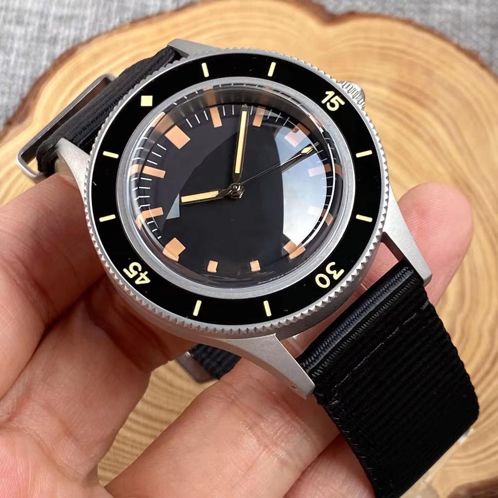 Tandorio 40mm 50-Fathoms New Retro Automatic Men Watches For Miyota 8215 20ATM Sapphire Glass Titanium Diver Watches Luminous