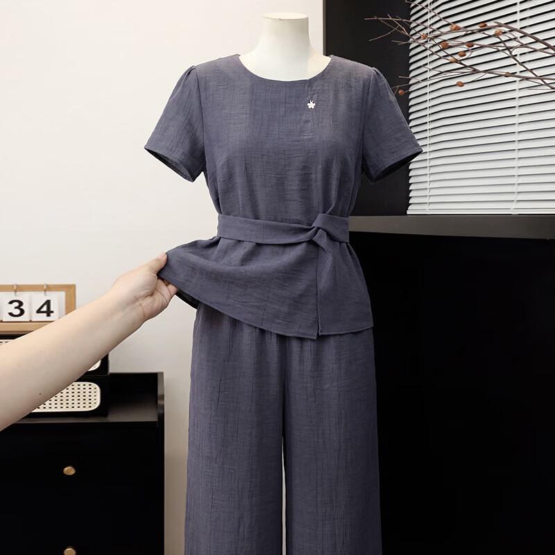 Elegant Women s Summer Short Sleeve Top & Blouse Set 2XL