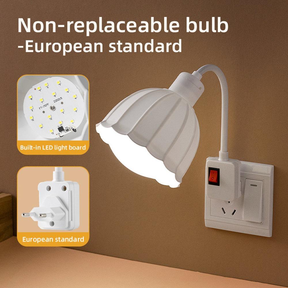 EU US UK Conversion Wall Plug Lamp Lotus Flowers Bulb Socket Converter Led Light Base  Gift