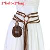 Medieval Renaissance Green Snake Belt With Decorative Buckle For Cosplay And Costume Accessory