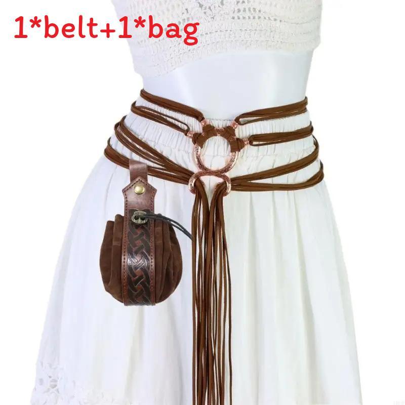 Medieval Renaissance Green Snake Belt With Decorative Buckle For Cosplay And Costume Accessory