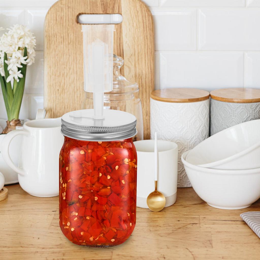 Couvercle de Fermentation à Large Ouverture Couvercle en Plastique pour Pot Mason Couvercle à Valve d'Air Unidirectionnelle Fourniture de Cuisine Couvercles pour Pots à Large Ouverture