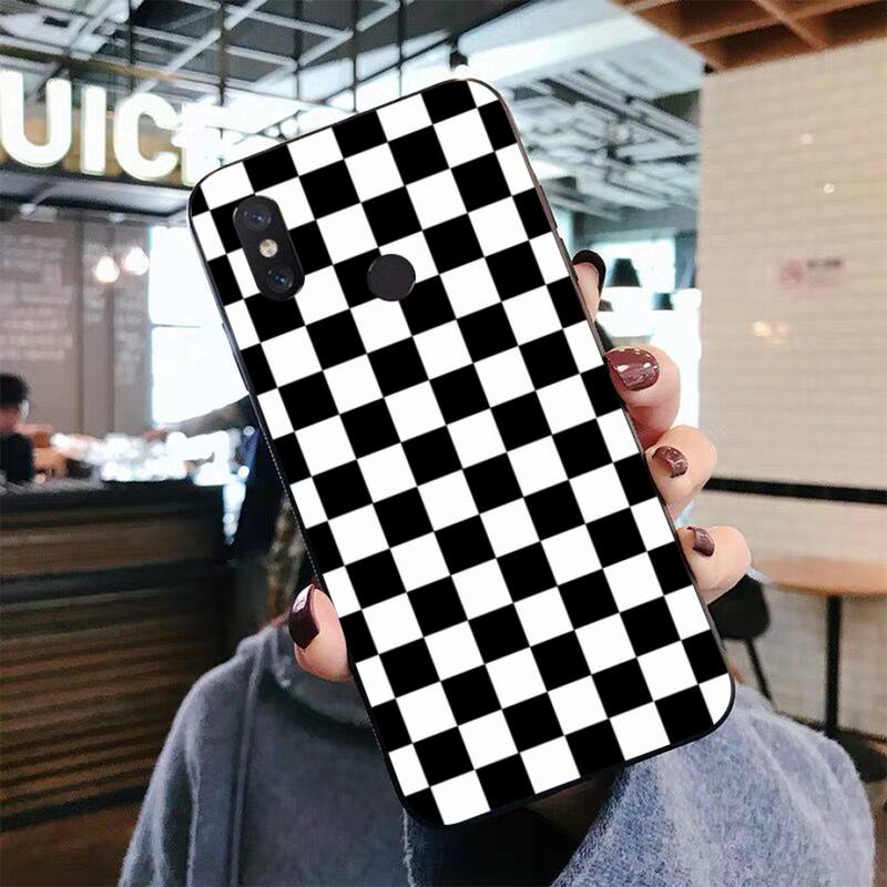Checker Phone Case For Xiaomi Mi 5X 8 9 10 11 12 Lite Pro 10T PocoX3pro PocoM3 Note 10 Pro Lite