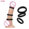Male Sex Rings 3pcs Durable Semen Lock Ring Silicone Watertight Penis Ring Men Ejaculation Delay Cock Rubber Rings Sex Toys