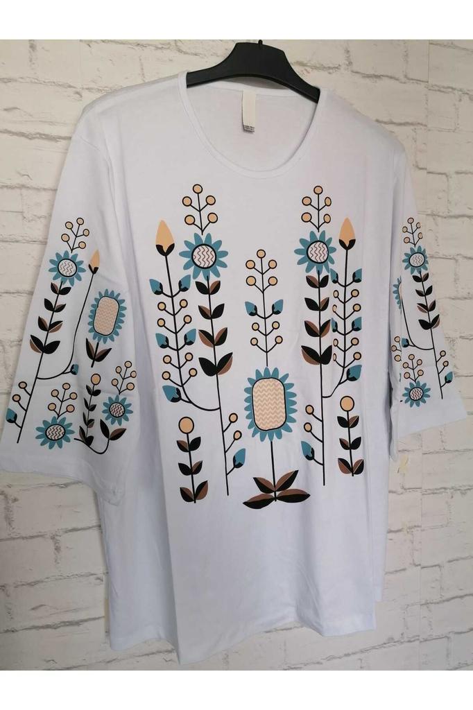 Damenbluse in großer Größe, perfekt für den Sommer, gekämmte Baumwolle, bequeme Bluse