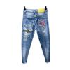 Trendige koreanische Slim-Fit Jeans mit Graffiti-Print für Herren