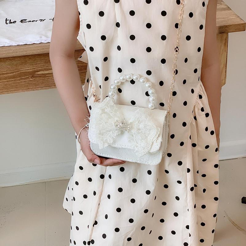 2025 Kinder Prinzessin Perle Schleife Umhängetasche