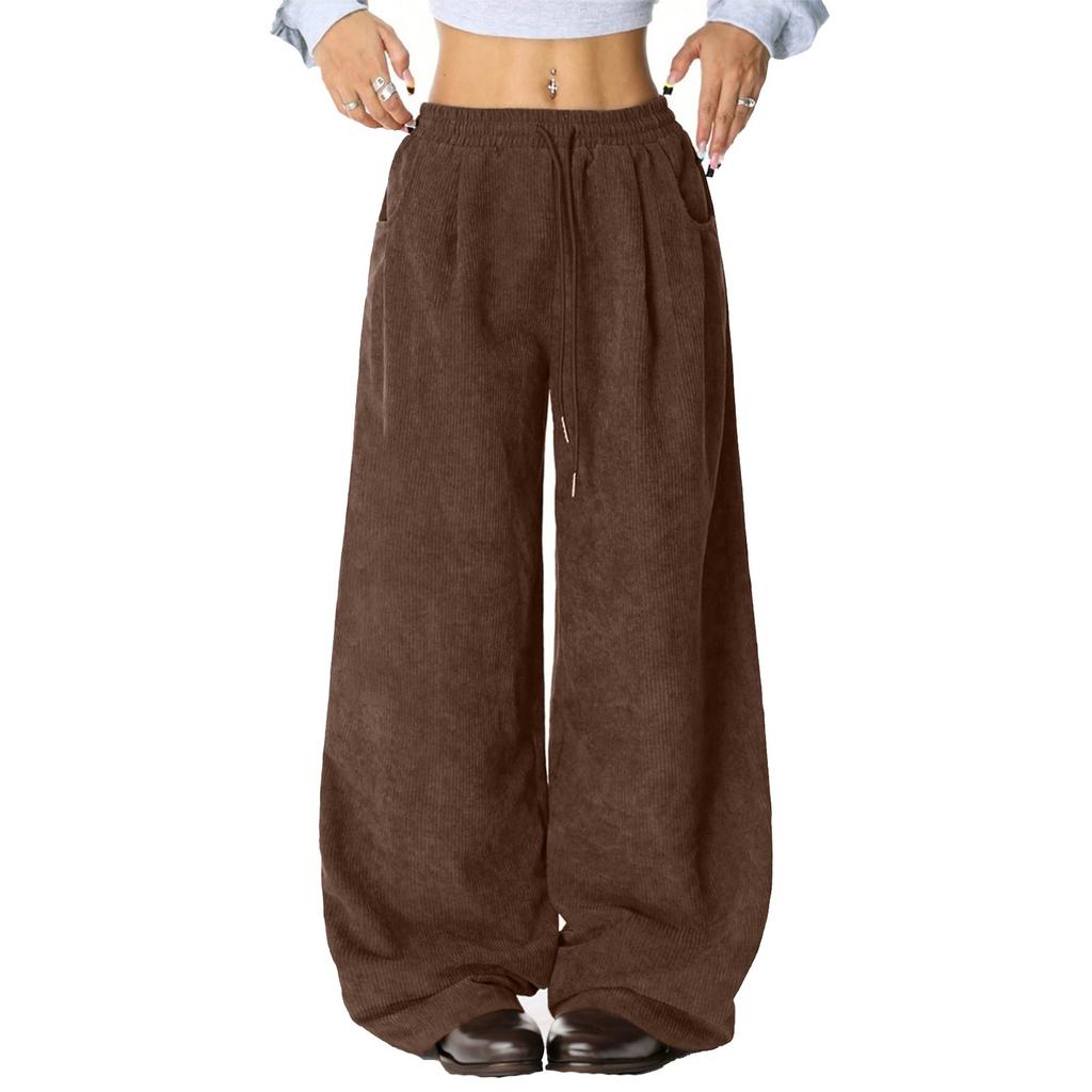 Women's Casual Loose Comfortable Fashionable Solid Color Wide Leg Pants