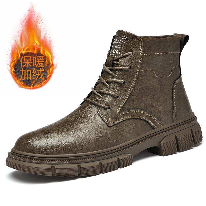 

Martin boots men s 2025 mid-top men s new trendy men s shoes British style tooling leather boots men s high-top leather shoes summer 45