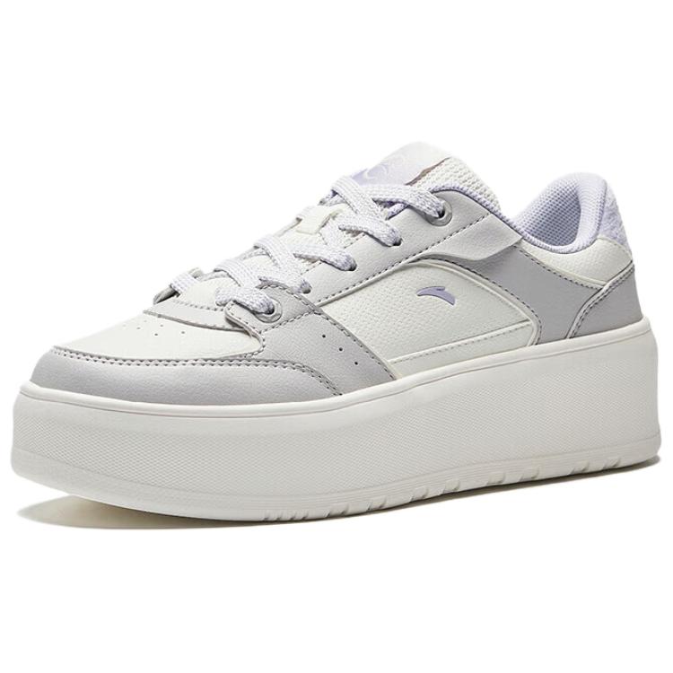 Anta Jelly 3 Abrasion Resistant Height Increasing Low top Skateboard Shoes Women's White Gray 122548031-3