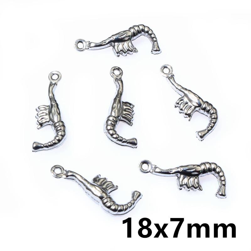 20pcs Shell Starfish Lobster Charms Pendant Stainless Steel Crafts DIY Jewelry Making Accessories for Necklace Bracelet Earrings