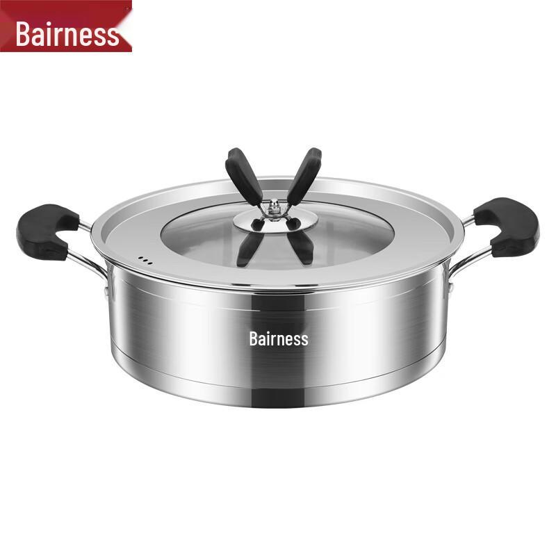 Bernice 24cm Uncoated Stainless Steel Frying Pan with Lid