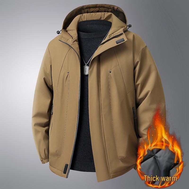 

Fat Brother 2025 Winter Men s Plus-Size Hooded Sports Casual Jacket XL хакі