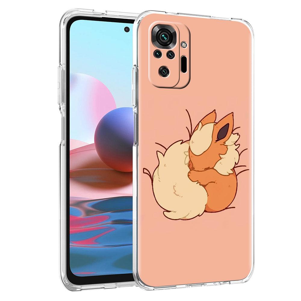 Pokemon Süße Eevee Telefonhülle für Xiaomi Redmi Note 11 10 9 8 Pro 9S 10S 9A 9C Stoßfestes K40 8T 7 9T TPU Silikon Soft Cover