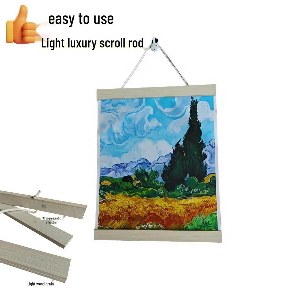 Moderner schlichter magnetischer Aufhängerahmen aus Massivholz für DIY-Ölgemälde & Fotos