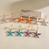 Bohemia Style Starfish Metal Stud Earrings Ear Pendant Iron Material Starfish Dangle Earrings Star Ocean Theme