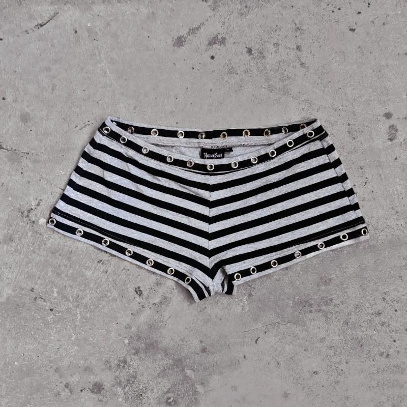 

Европейский и американский летний готический стиль, модные полосатые короткие шорты для пикантной девушки L белый