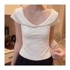 Retro College Style White Doll Collar Simple Temperament Short-sleeved T-shirt Summer New Fashion Versatile Short Top