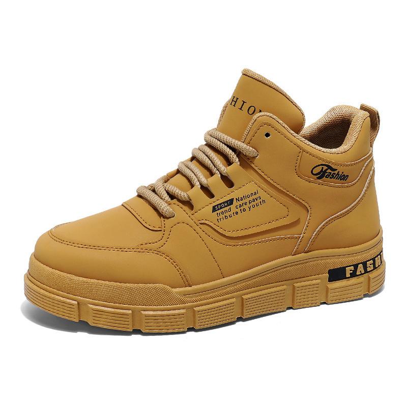 Herrenstiefel Neue High-Top-Leder-Oberfläche Herrenschuhe Outdoor Verschleißfest Mode Sport Laufen Arbeitsstiefel Schneestiefel