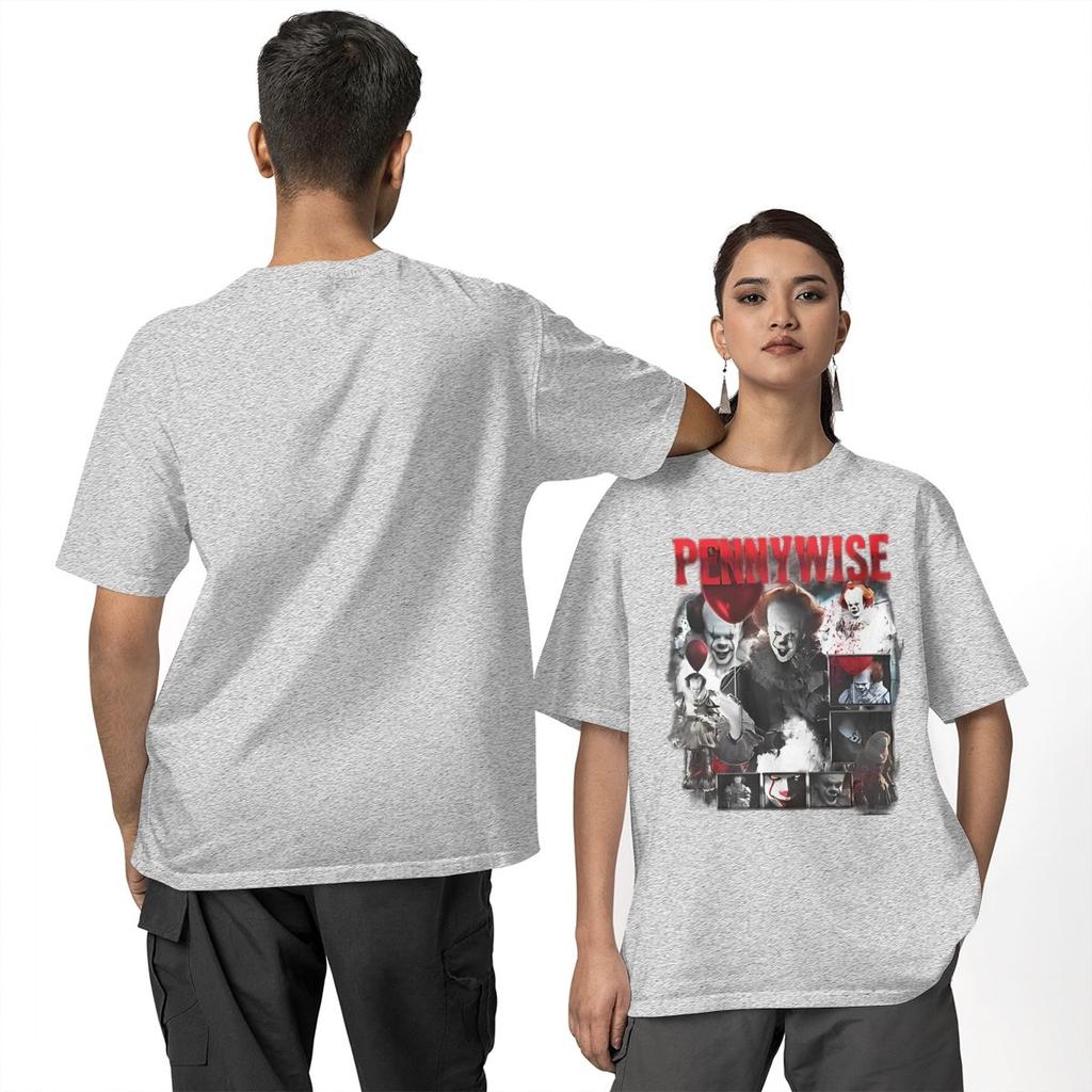Pennywise Horror T Shirt for Men Women 100% Cotton Vintage T-Shirts Round Neck Tee Shirt Short Sleeve Clothes Plus Size