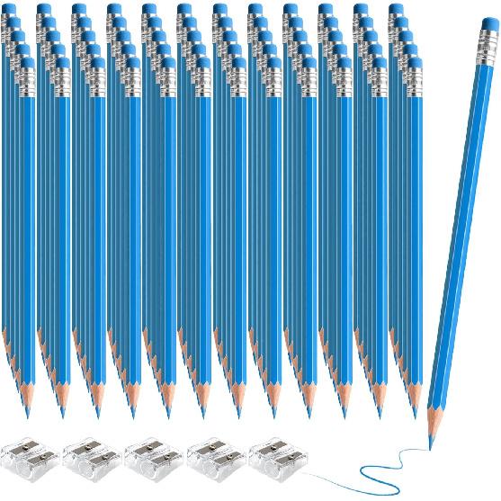 60 PCS Lightblue Colored Pencils, Pre-sharpened Professional Wooden Art Pencils Set for Artists Painting | Premium Drawing Sketching Supplies