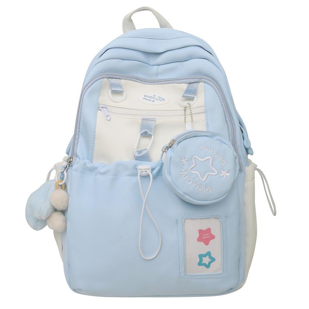 Backpack, Cream Star Drawstring Backpack, Large Capacity Kawaii Cute Double Shoulder Bag