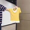 Milk White Fake Two-piece Contrasting Color Women 2026summer New Sweater with Unique Design and Small Top